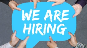 sign that says hiring