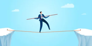 man in rope, balancing
